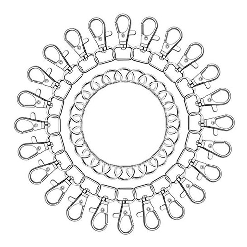 Juego De 100 Ganchos Para Llavero Y Anillas En Forma De D