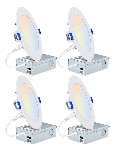 4 Pack 6 Pulgadas Luz De Techo Empotrada Led Ultra DeLG...