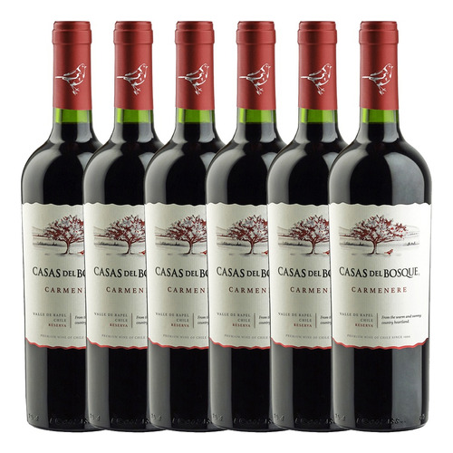 6x Vino Casas Del Bosque Reserva Carménère