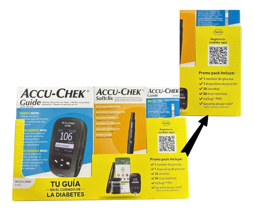 Glucometro Accu-check Guide Kit Con 50 Tiras Y 25 Lancetas