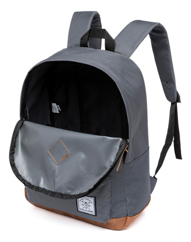 Mochila Polo One Urbana Moda Casual Reforçada Cor Cinza Desenho Do Tecido Lisa
