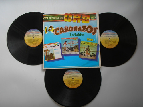 Lp Vinilo 14 Cañonazos Bailables 3lps Colección Oro N2 1987