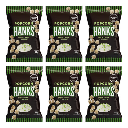Popcorn Pochoclos Sabor Crema Y Cebolla Hanks 44 Gr. Pack X6