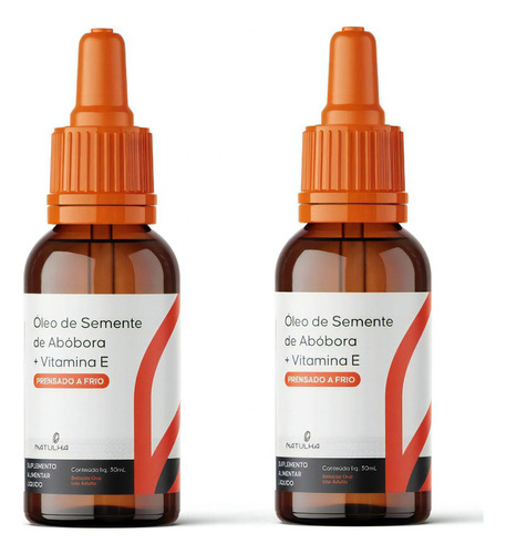 Kit 2x Óleo Semente Abóbora Em Gotas Vitamina E 30 Ml