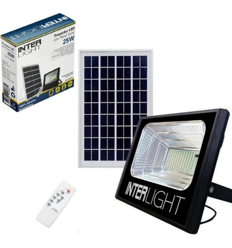 Foco Proyector Solar Led 25w Panel Solar Y Control Remoto