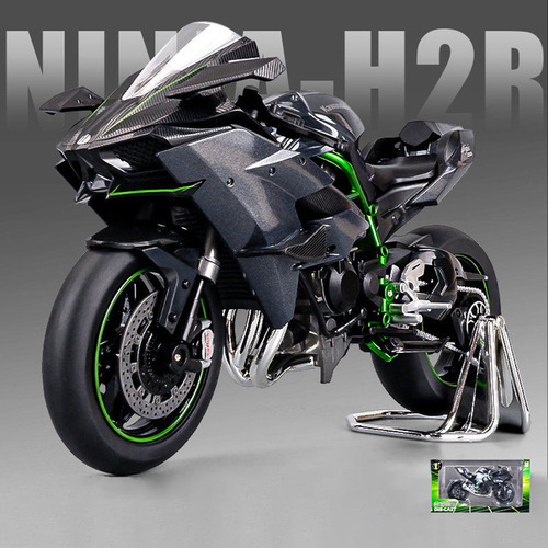 Maqueta De Motocicleta Kawasaki H2r Ninja De Aleación Fundid