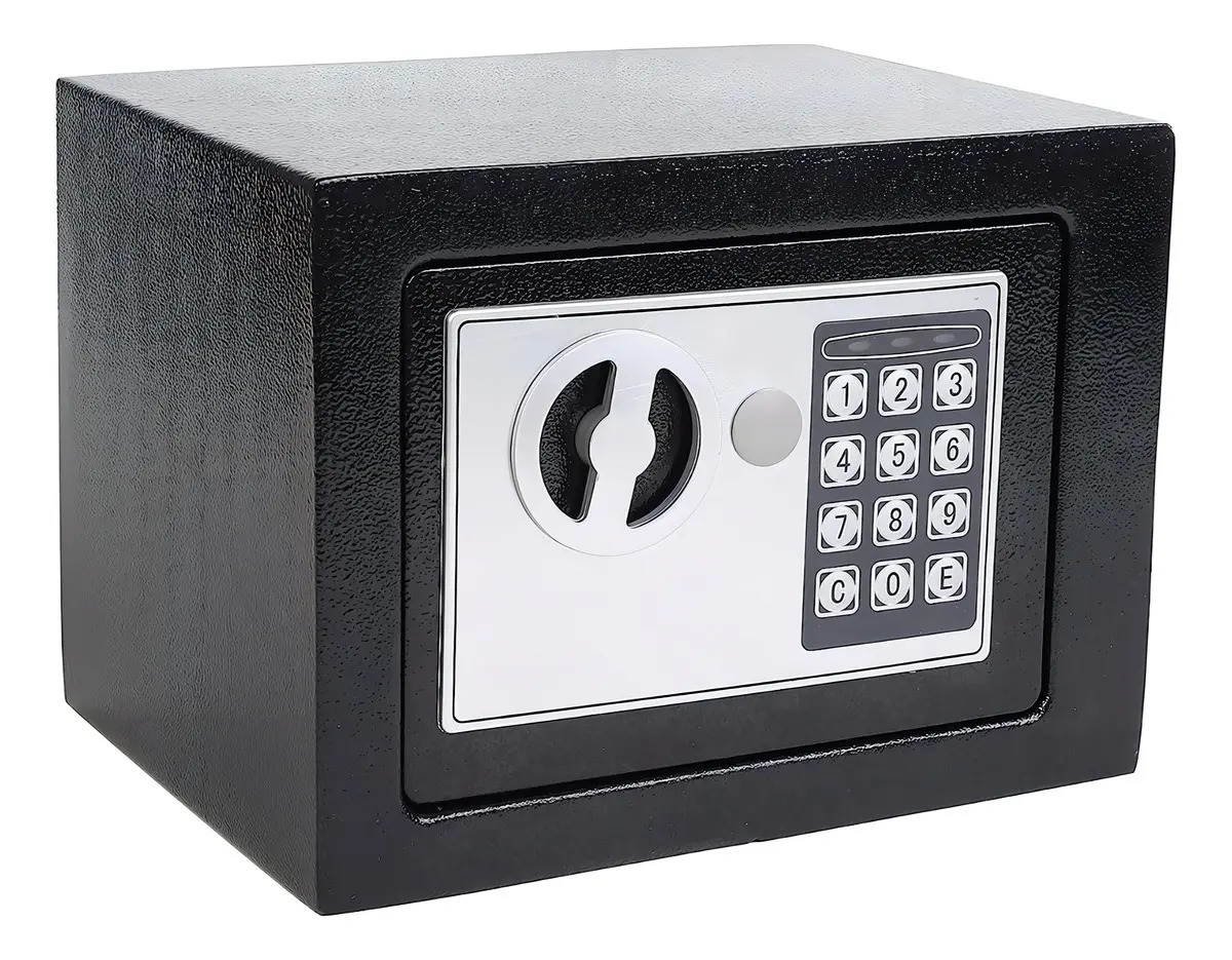 Caja Fuerte De Seguridad Eléctrica Código Digital Y Llave Color Negro