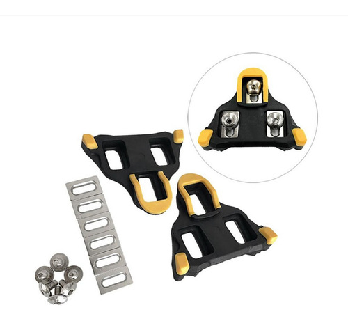 Calas De Ruta Compatibles Con Shimano / Cleats / Placas Color Amarillo