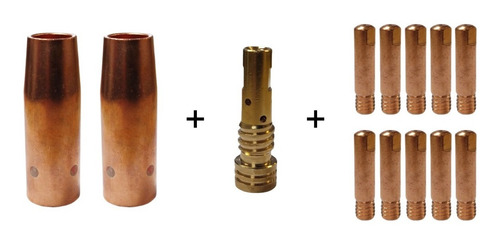 Imagem 1 de 7 de Kit 2 Bocais 105 + 1 Porta Bico 105 + 10 Bicos 0.8x25xm6 Wws