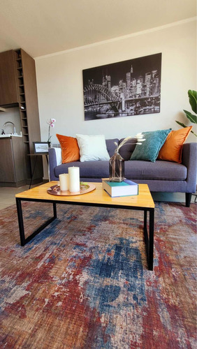 Imagen 3 de 5 de Mesa De Centro Industrial Rectangular De Fierro Y Madera