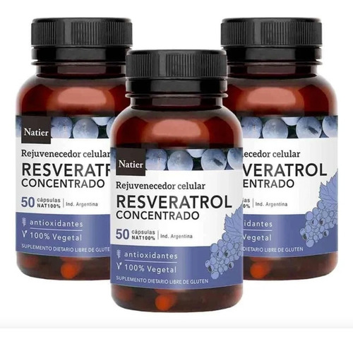 Pack Natier Resveratrol 150 Caps Rejuvenecedor Antioxidante