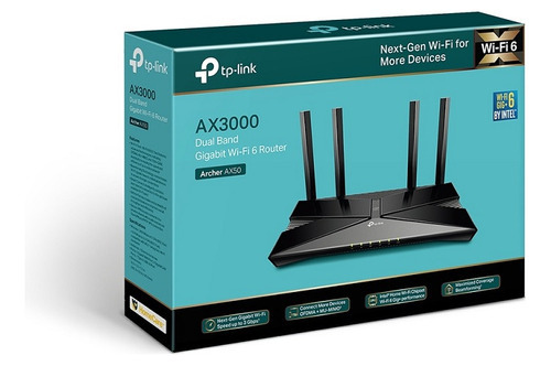 Router Tp-link Archer Ax50 Dual Band 802.11ax Gigabit Color Negro