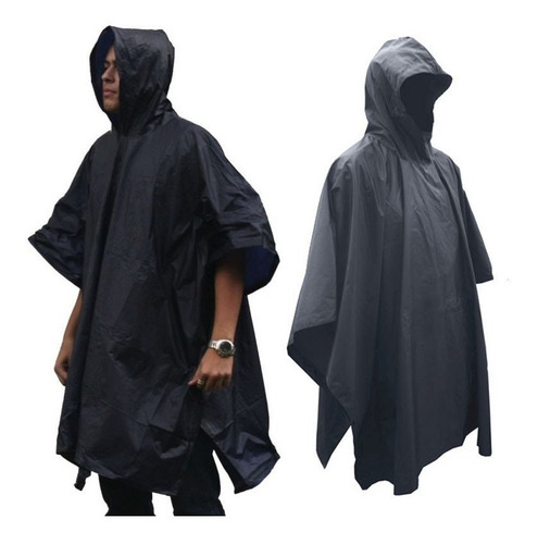 Impermeable Capucha Capa Poncho Adultos Protección Lluvia