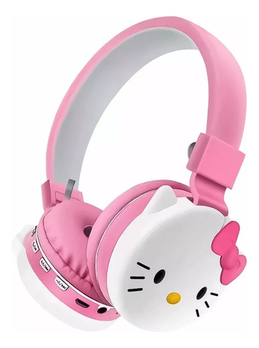 Audífonos Hello Kitty Bluetooth Ah-806d Diadema Rosa O Rojo