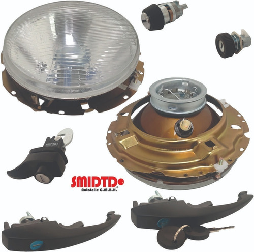 Kit Chapas Manijas C/llave Faros S/foco Brasilia 1.6 74-82