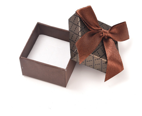 Imagen 4 de 8 de Caja Estuche Para Anillo 4x4cm Con Moño Docena Por Mayor