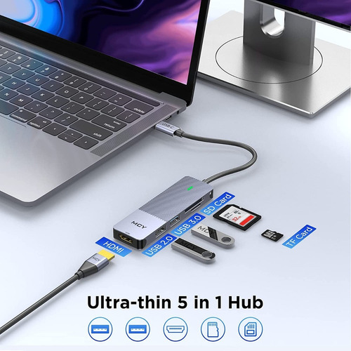 Imagen 5 de 7 de Hub Usb-c - 2 Port Usb 3.0 - Hdmi 4k 30hz Lector Sd/microsd