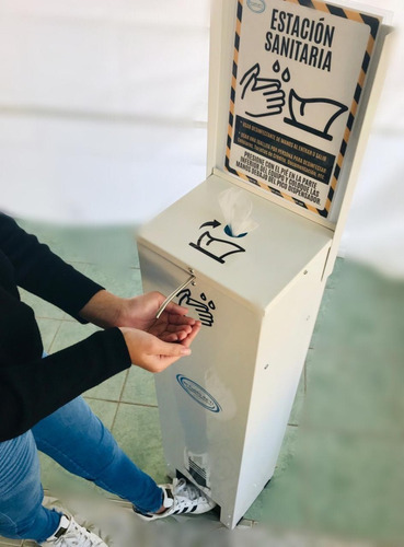 Dispenser Alcohol En Gel Y Toallitas Estación Sanitaria 3en1