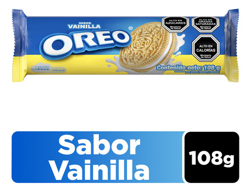 Galletas Oreo® Rellenas Sabor Vainilla 108g