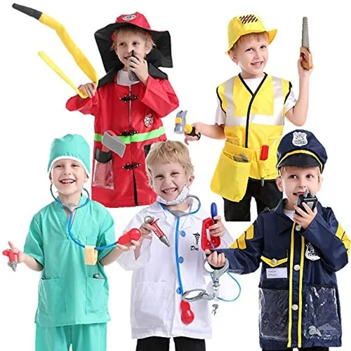 Juego De 5 Juegos De Rol Para Niños Policía Ingeniero