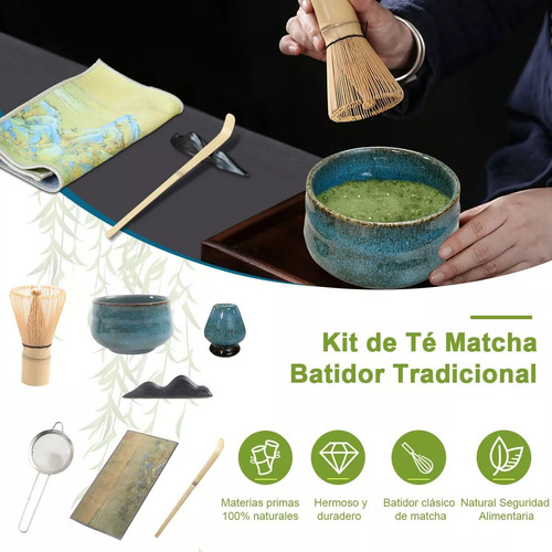 Set 7 Batidor Tazón Herramientas Juego De Té Matcha Japoné