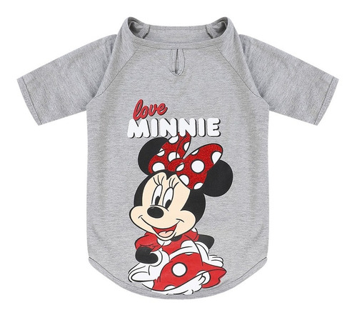 Camiseta Para Mascotas Gris Disney, Minnie Mouse