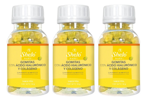 3 Pack Gomitas Con Ácido Hialurónico Shelo