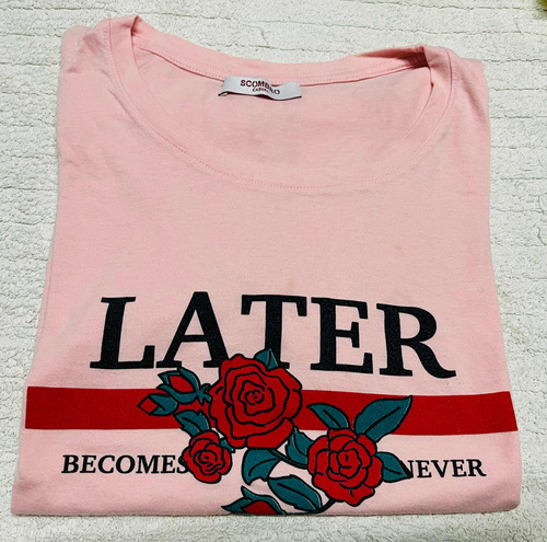 Remera Rosa Talle 40/s Marca Scombro