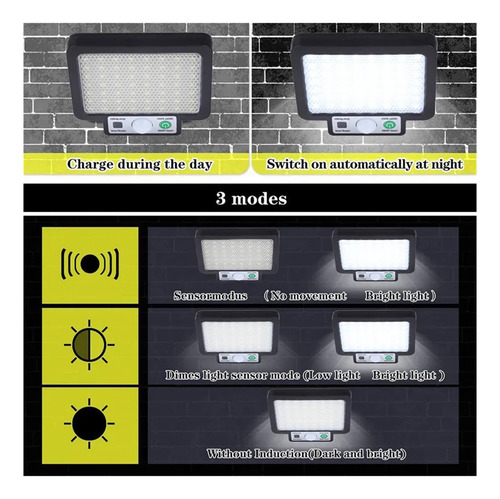 Lámpara Led Solar De Pared Dividida, 3 Modos, Lámparas Con