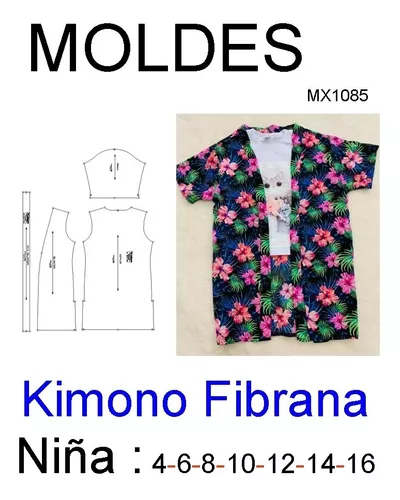 Patrones Kimono De Niña Tela Fibrana Cuotas sin