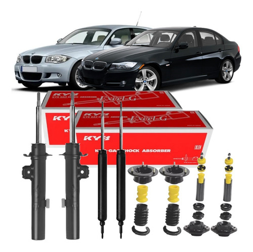 4 Amortecedores Bmw 325i 2006 Ate 2012 Com Kits Completo