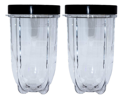 Vaso Alto De 2 Piezas Con Tapa Negra Para Zumo Magic Blender