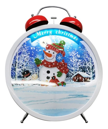 Reloj Navideño Bola De Nieve Con Luz Y Sonido Ref. Sdd011