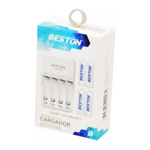 Combo Cargador + 4 Pilas Aa De 1500mah, Beston Bst-c8006b