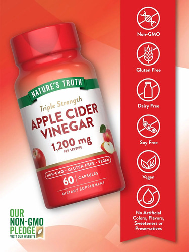 Suplemento Vinagre Apple Vinegar Cider 1200mg Vitamins 60cap