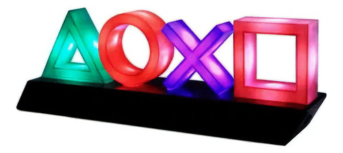 Lampara Playstation Original Iconos Decorativa Noche, Luz Ambiental, Escritorio, Buro, Luz De Noche - Verde Rojo Morado Rosa Triángulo Círculo Equis (x) Cuadrado