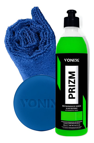 Kit Restaurador De Vidro Remove Manchas + Toalha + Aplicador