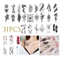 Comprar 31 Tatuaje Tatto Temporal Falso Brazo Pierna Hombre Mujer 