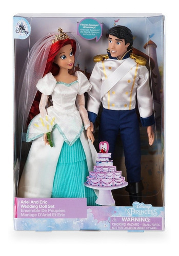 Ariel Y Eric Set Muñecos Matrimonio Sirenita Disney Store