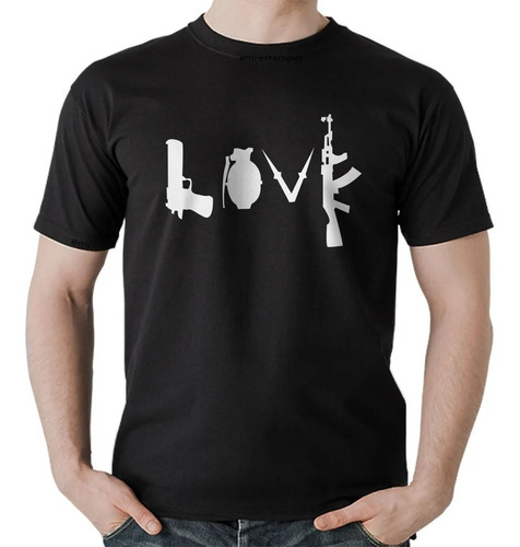 Camisetas Arma Engraçadas Camisa Love Armas 