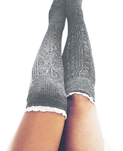 Calcetines Por Encima De La Rodilla De Algodón Para Mujer