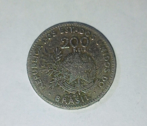 Moneda De Brasil 200 Reis 1901 Vf.  Km504