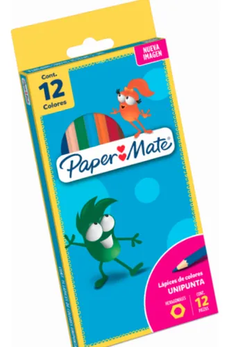 Lapices Color Largos X12 Hexagonal Paper Mate Caja C