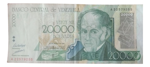 Billete 2000 Bolívares Octubre 1998  Simon Rodriguez