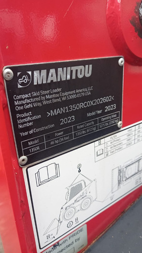 Mini Carregadeira Manitou 1350r Ano 2023*837 Hs*com Garantia