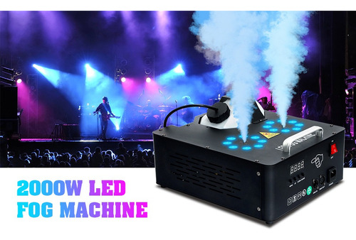 Maquina De Humo 2000w Con Luces Led Y Control Remoto 