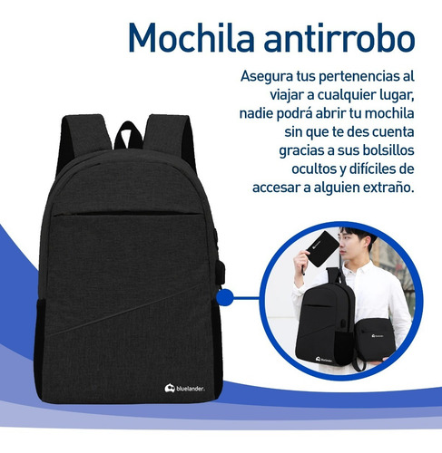 5 Sets Mochila Para Laptop Con Mochila Cruzada Y Lapicera
