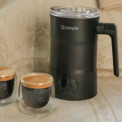 Pack Cafetera Francesa + Espumador 4 En 1 Negro Simplit