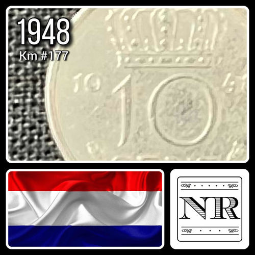 Holanda - 10 Cents - Año 1948 - Km #177 - Juliana