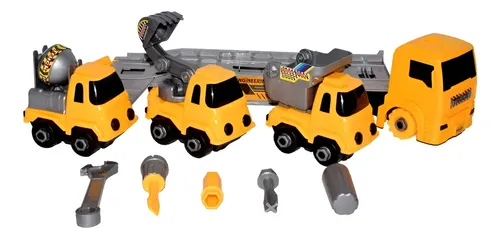 Camión Tractomula Niñera De Vehiculos Armable Construccion